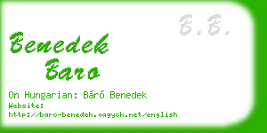 benedek baro business card