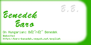 benedek baro business card